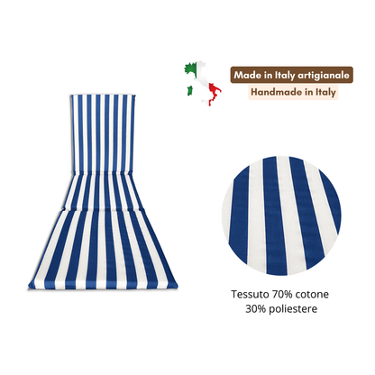 Cuscino blu 3 pezzi per lettino prendisole - linea fasciato