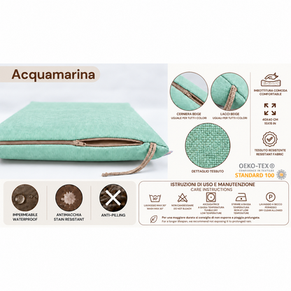 Cuscini copri sedie da cucina antimacchia Sfoderabilii Acquamarina  - Linea Palermo