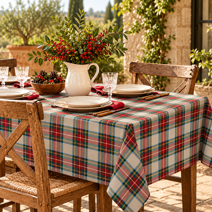 Tovaglia per Tavola Edimburgo da 4 a 18 posti - Tartan Beige