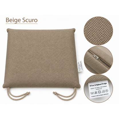 Cuscini copri sedie da cucina antimacchia Sfoderabilii Beige Scuro - Linea Palermo