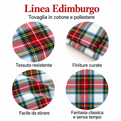 Tovaglia per Tavola Edimburgo da 4 a 18 posti - Tartan Bianco