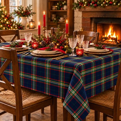 Tovaglia per Tavola Edimburgo da 4 a 18 posti - Tartan Blu