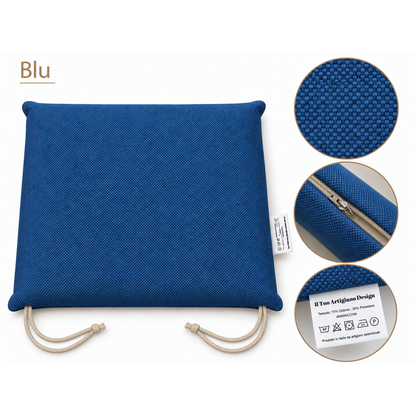 Cuscini copri sedie da cucina antimacchia Sfoderabilii Blu - Linea Palermo