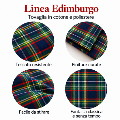 Tovaglia per Tavola Edimburgo da 4 a 18 posti - Tartan Blu