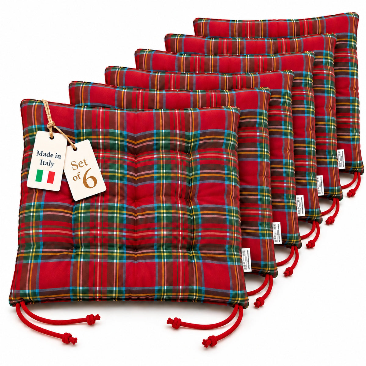 Cuscini copri sedie da cucina Rosso - Linea British