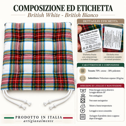 Cuscini copri sedie da cucina Bianco - Linea British