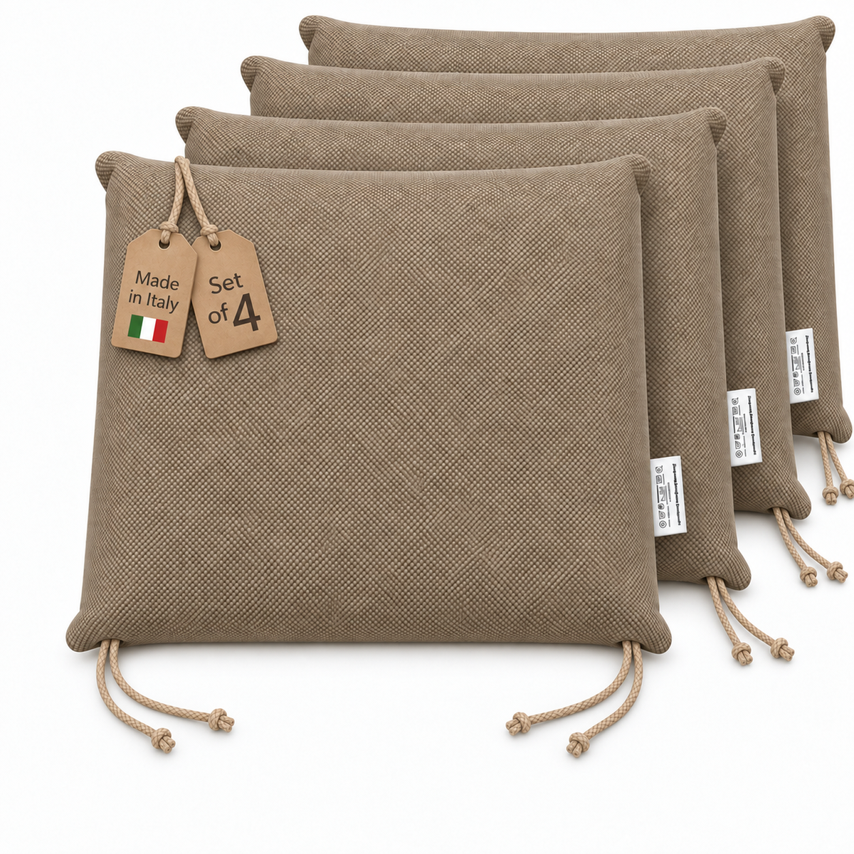 Cuscini copri sedie da cucina antimacchia Sfoderabilii Beige Scuro - Linea Palermo