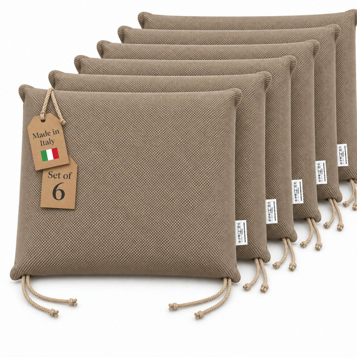 Cuscini copri sedie da cucina antimacchia Sfoderabilii Beige Scuro - Linea Palermo