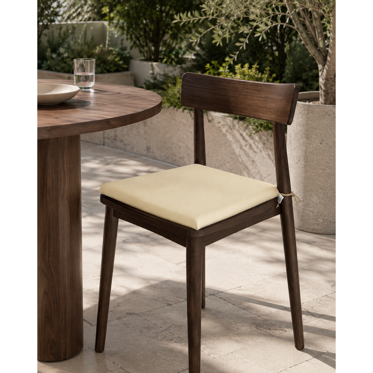 Cuscini copri sedie da cucina antimacchia Sfoderabilii Crema - Linea Palermo