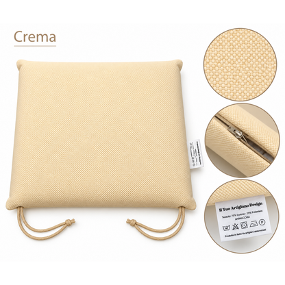 Cuscini copri sedie da cucina antimacchia Sfoderabilii Crema - Linea Palermo