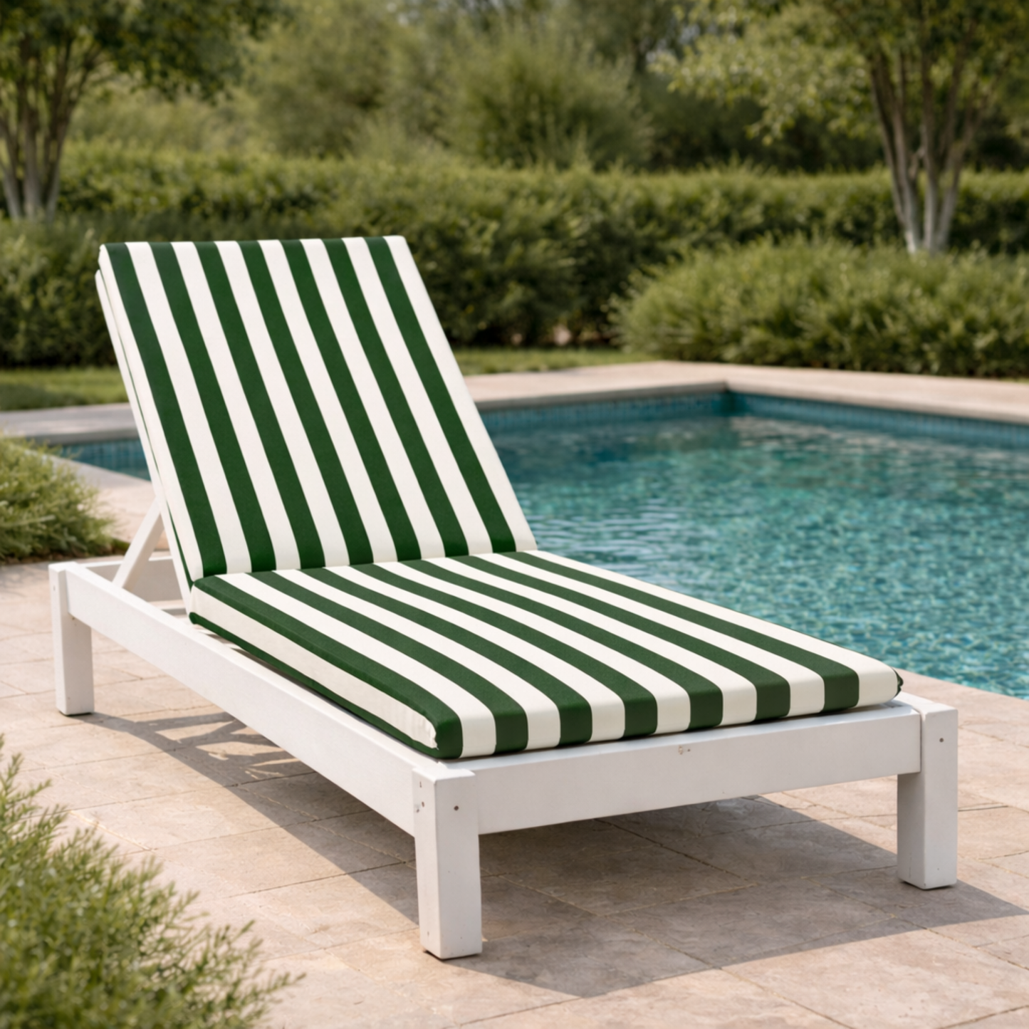 Cuscino verde per lettino prendisole - linea fasciato