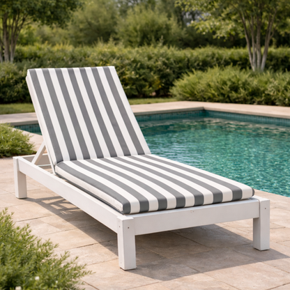 Cuscino grigio per lettino prendisole - linea fasciato