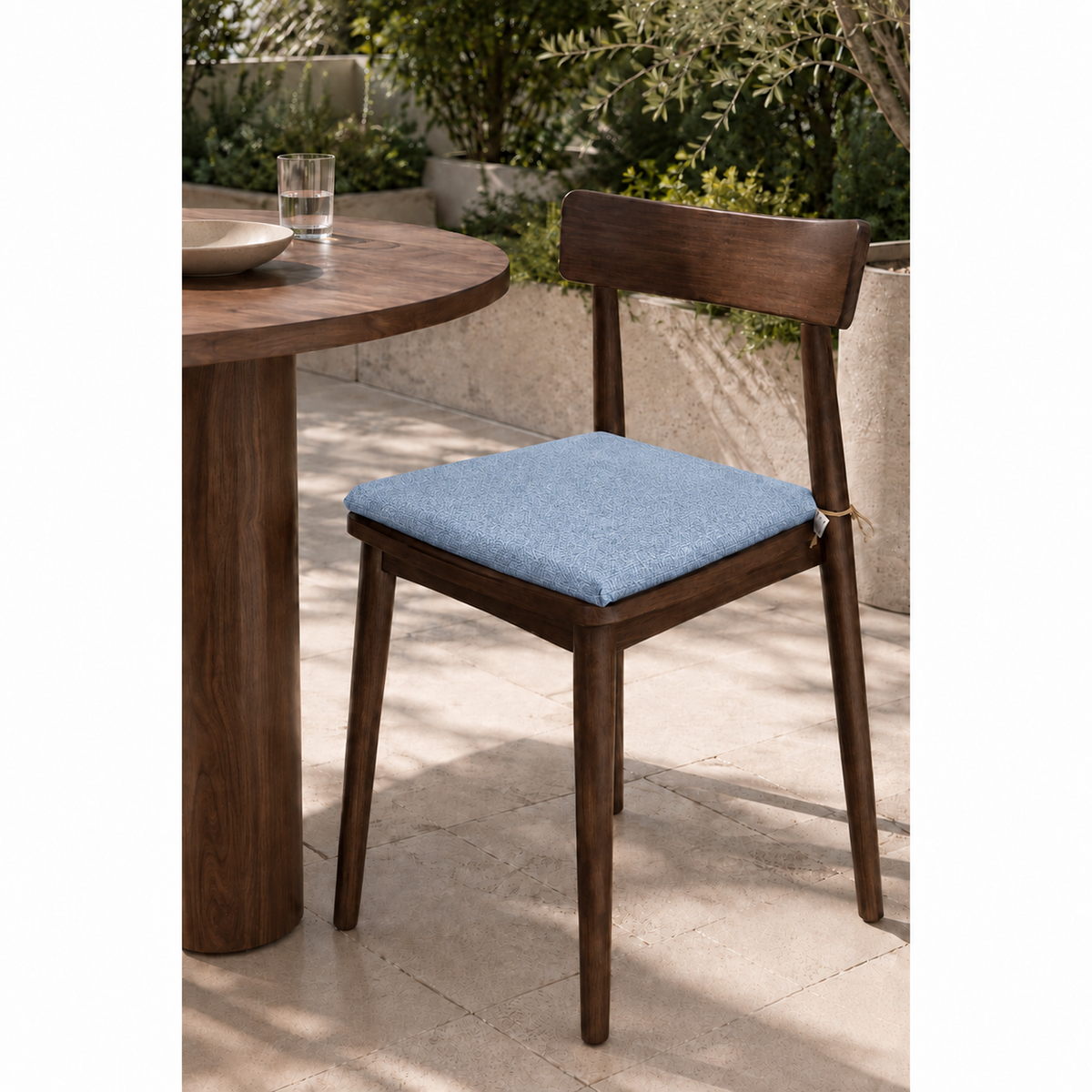 Cuscini copri sedie da cucina antimacchia Sfoderabilii Denim Chiaro  - Linea Palermo