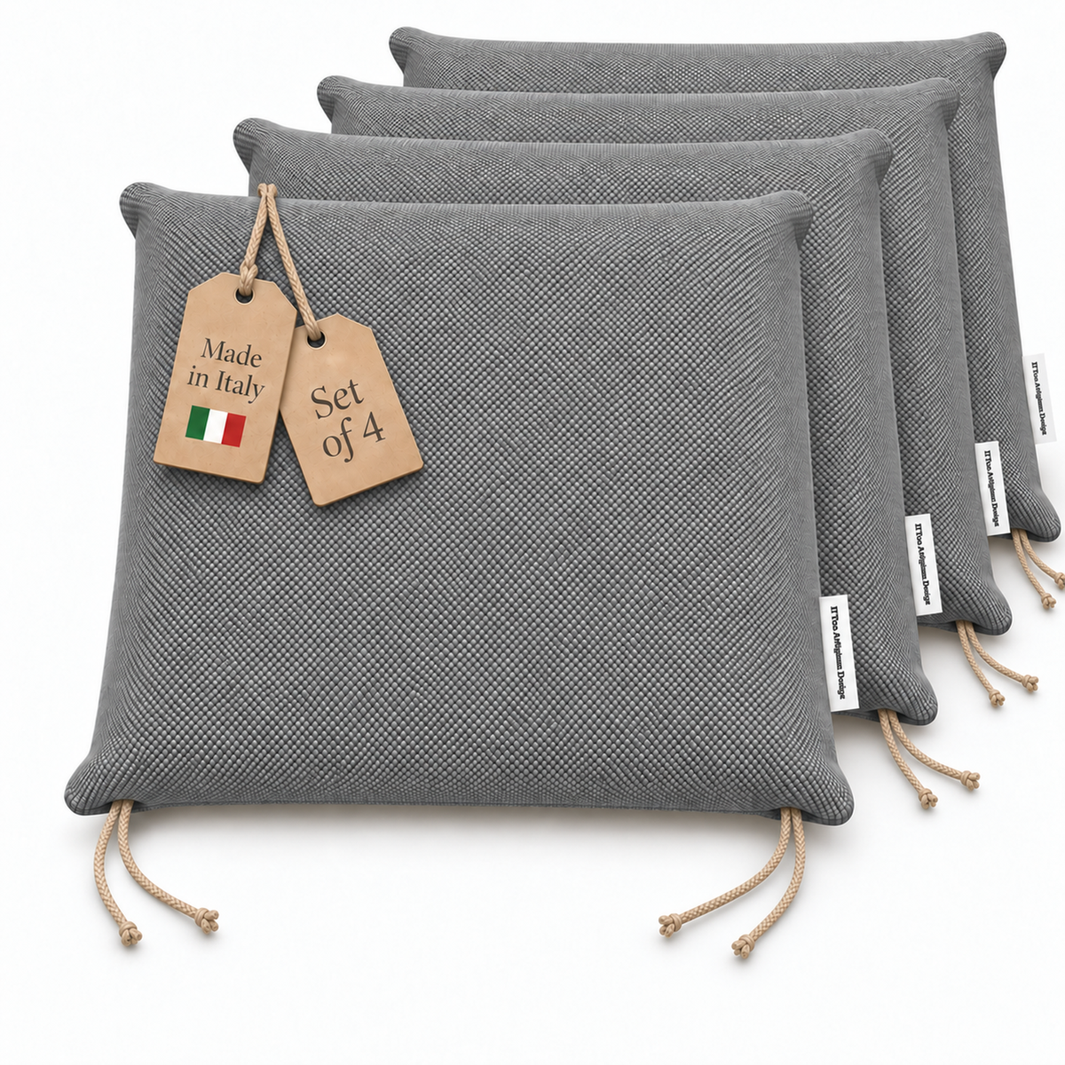 Cuscini copri sedie da cucina antimacchia Sfoderabilii Grigio - Linea Palermo