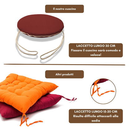 Set 6 cuscini rotondi per sedie Bordeaux - Linea Amalfi