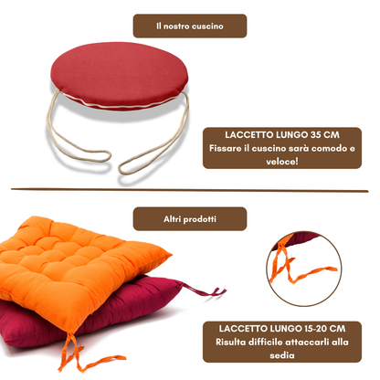 Set 6 cuscini rotondi per sedie Rosso - Linea Amalfi