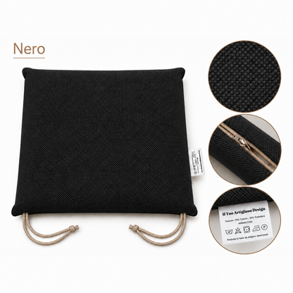Cuscini copri sedie da cucina antimacchia Sfoderabilii Nero - Linea Palermo