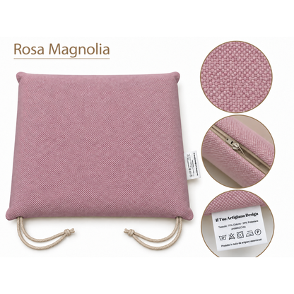 Cuscini copri sedie da cucina antimacchia Sfoderabilii Rosa Magnolia - Linea Palermo