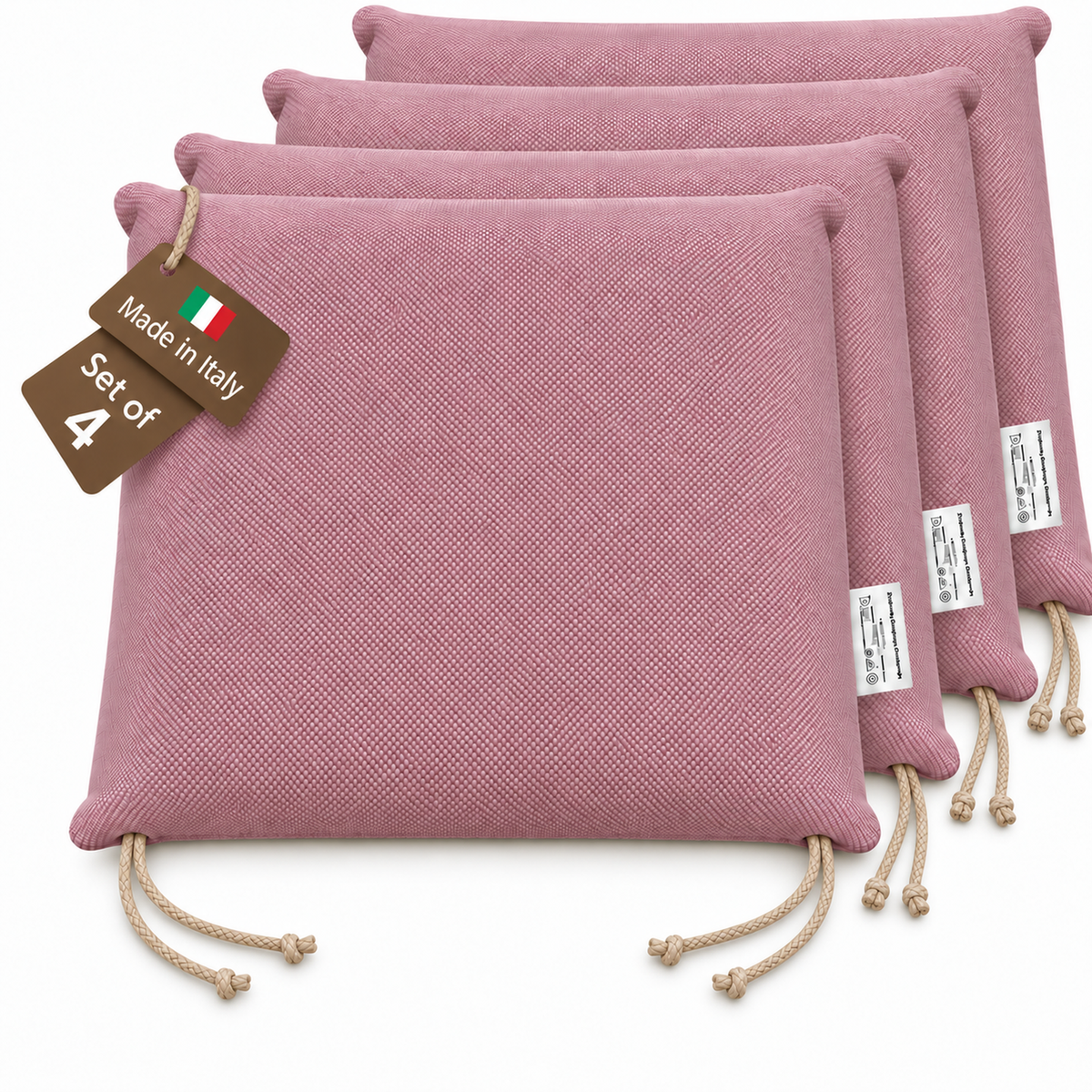 Cuscini copri sedie da cucina antimacchia Sfoderabilii Rosa Magnolia - Linea Palermo