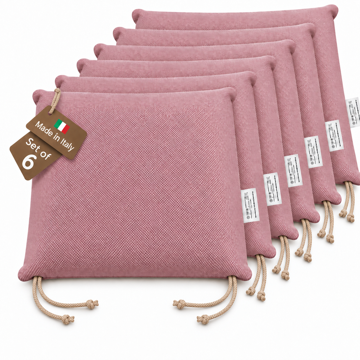 Cuscini copri sedie da cucina antimacchia Sfoderabilii Rosa Magnolia - Linea Palermo