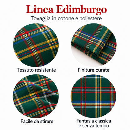 Tovaglia per Tavola Edimburgo da 4 a 18 posti - Tartan Verde