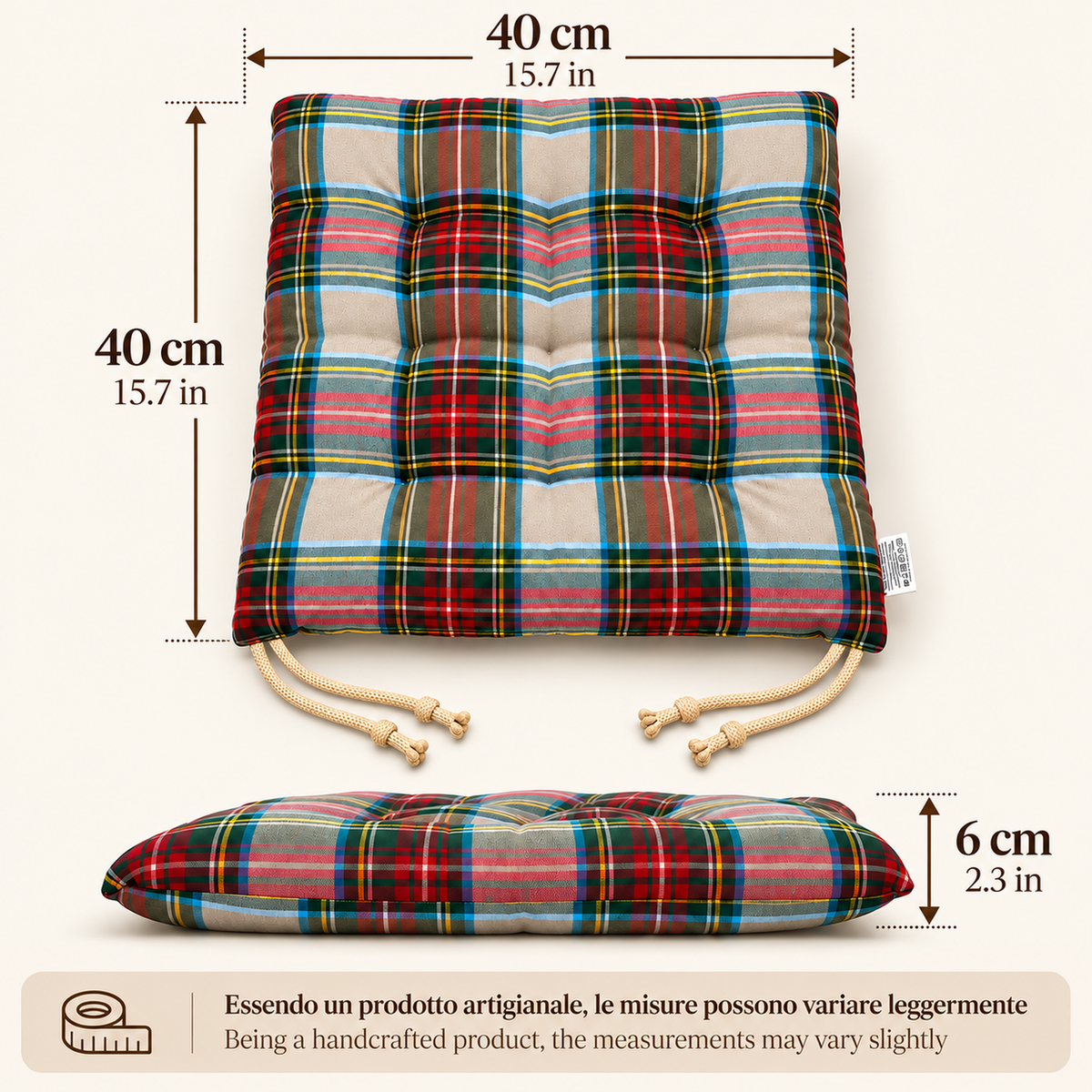 Cuscini copri sedie da cucina Beige - Linea British