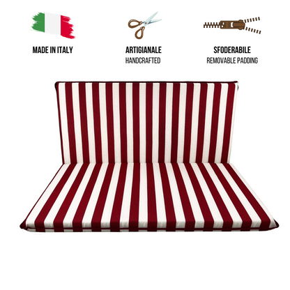 Cuscino bordeaux per dondolo da giardino - linea fasciato