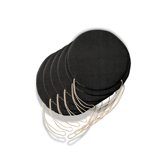 Set 6 cuscini rotondi per sedie Antracite - Linea Amalfi