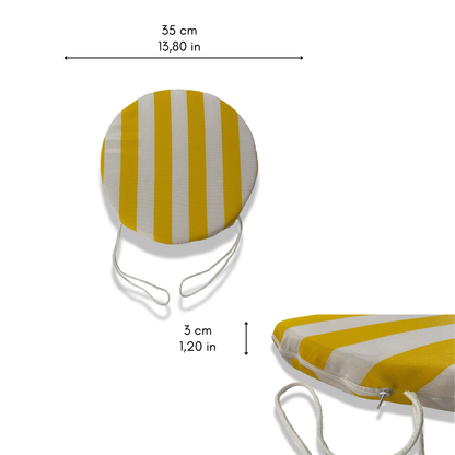 Set 6 cuscini Copri Sedie sfoderabili Bianco e Giallo - Linea Sorrento