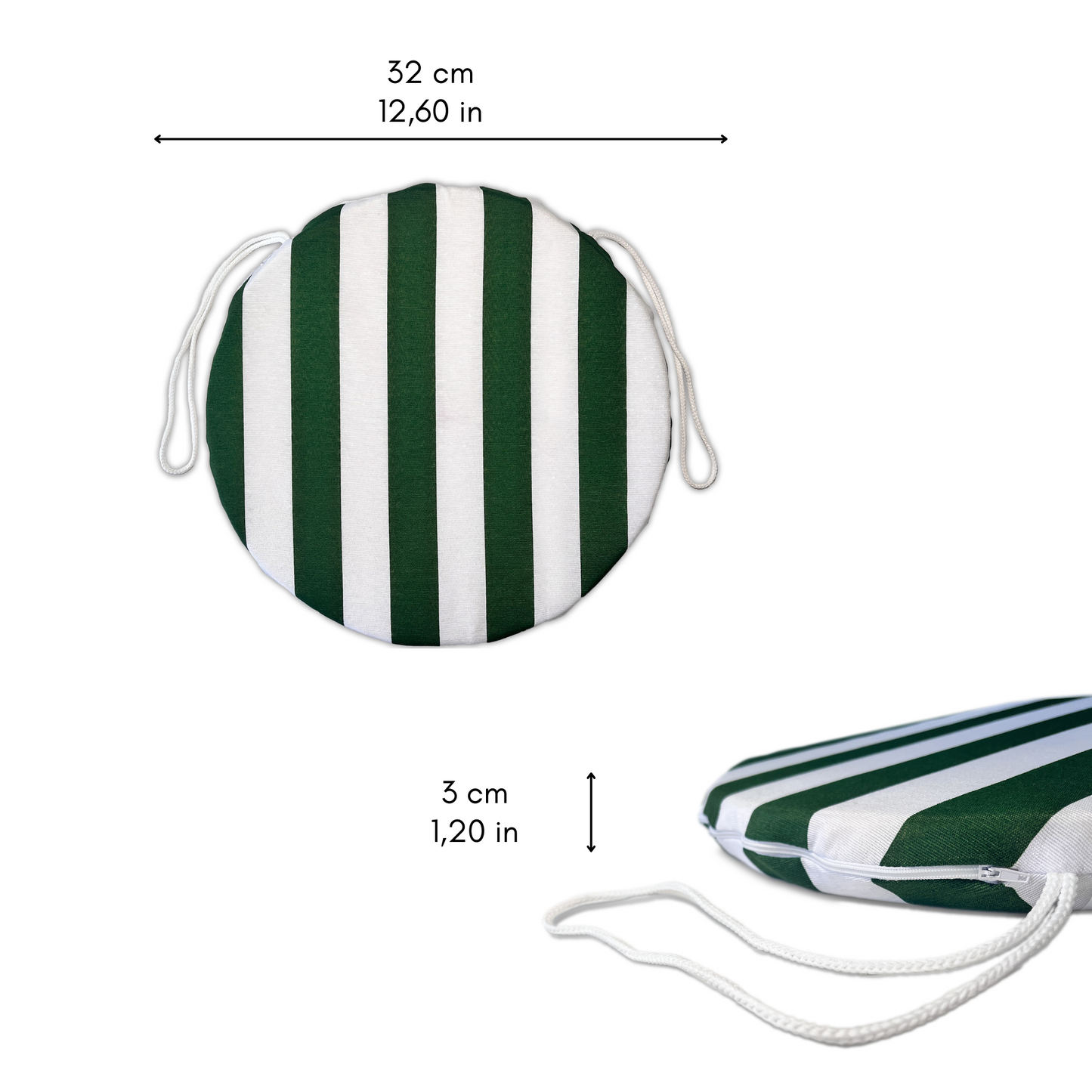 Set 6 cuscini Copri Sedie sfoderabili Bianco e Verde - Linea Sorrento