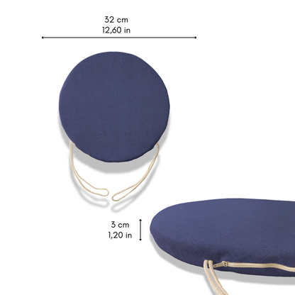 Set 6 cuscini rotondi per sedie Blu - Linea Amalfi