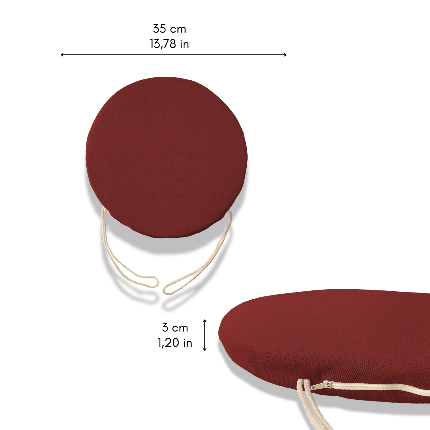 Set 6 cuscini rotondi per sedie Bordeaux - Linea Amalfi