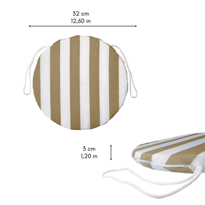 Set 6 cuscini Copri Sedie sfoderabili Bianco e Beige - Linea Sorrento