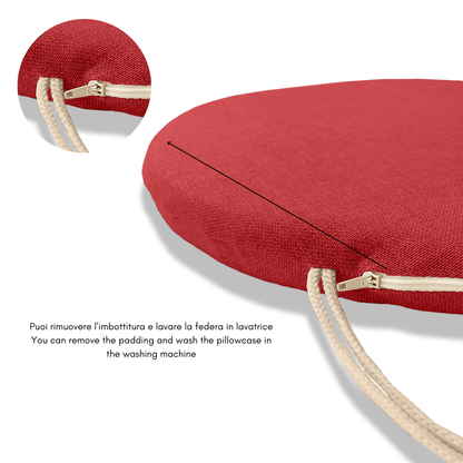 Set 6 cuscini rotondi per sedie Rosso - Linea Amalfi