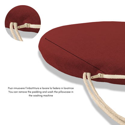 Set 6 cuscini rotondi per sedie Bordeaux - Linea Amalfi