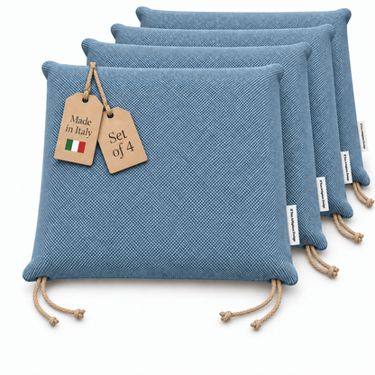Cuscini copri sedie da cucina antimacchia Sfoderabilii Denim Chiaro  - Linea Palermo