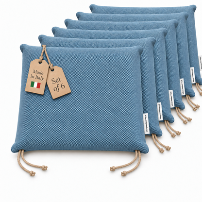 Cuscini copri sedie da cucina antimacchia Sfoderabilii Denim Chiaro  - Linea Palermo