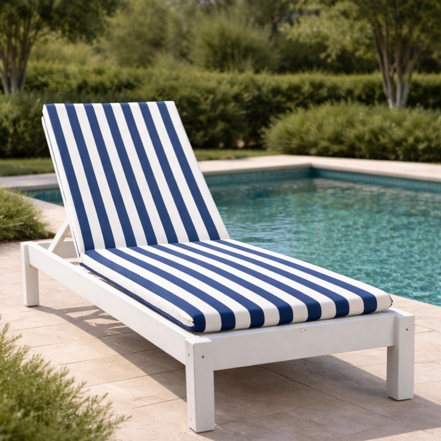 Cuscino blu per lettino prendisole - linea fasciato