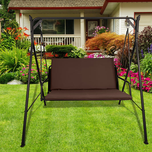 Cuscino Fasciato Per Dondolo Da Giardino - 2 Posti, 120x50 Cm, Bianco/Beige - Foto 10