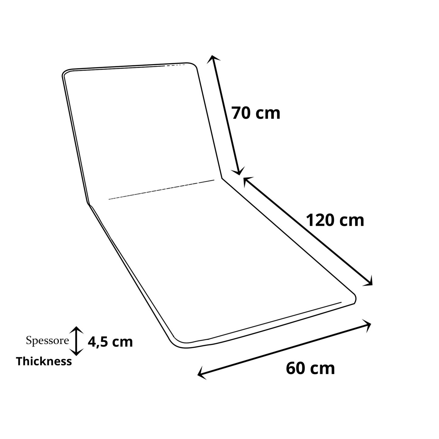 Cuscino marrone per lettino prendisole - linea fasciato