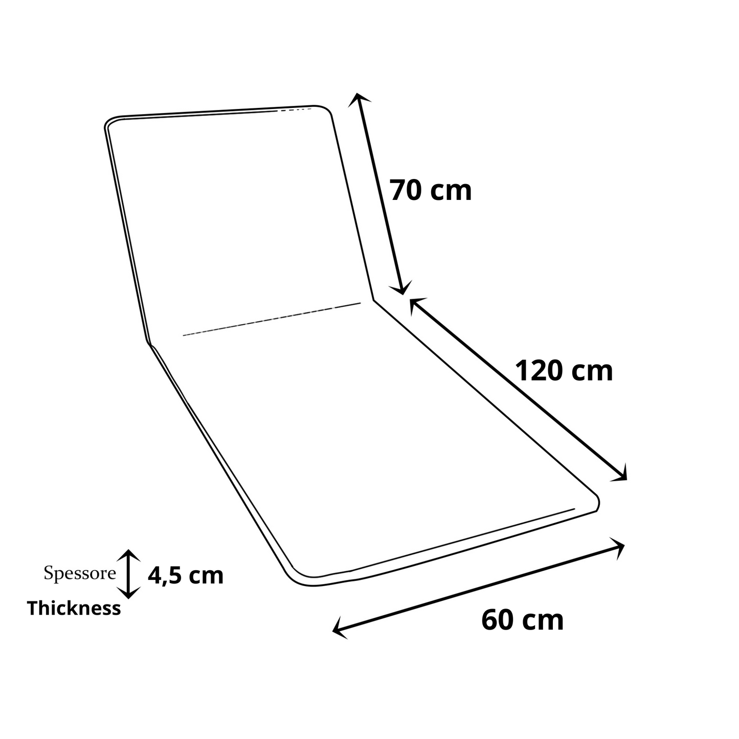 Cuscino bianco per lettino prendisole - linea unito