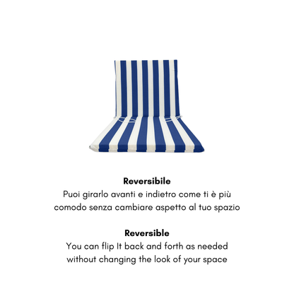 Cuscino per Sdraio Mare Schienale basso Blu - Linea Fasciato
