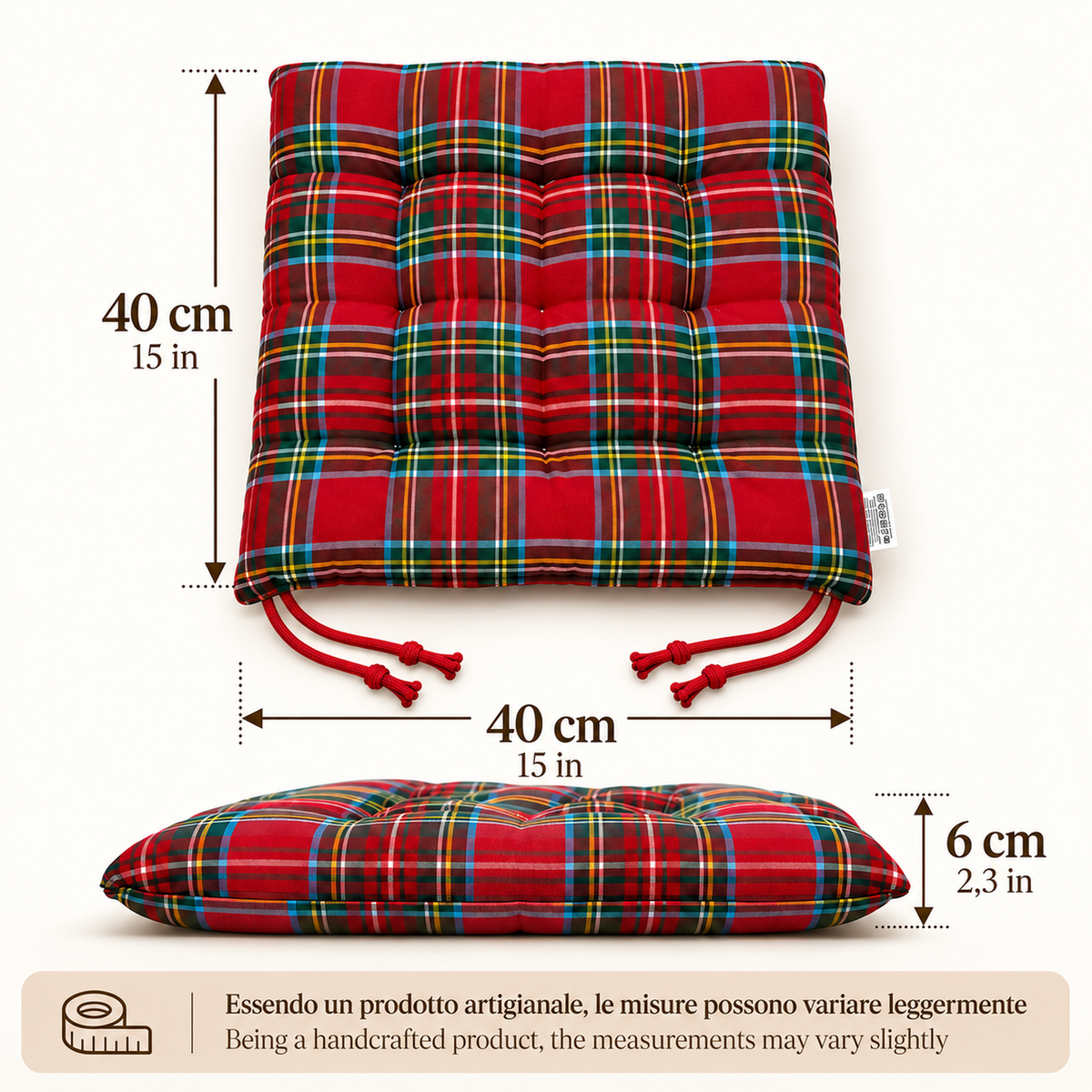 Cuscini copri sedie da cucina Rosso - Linea British