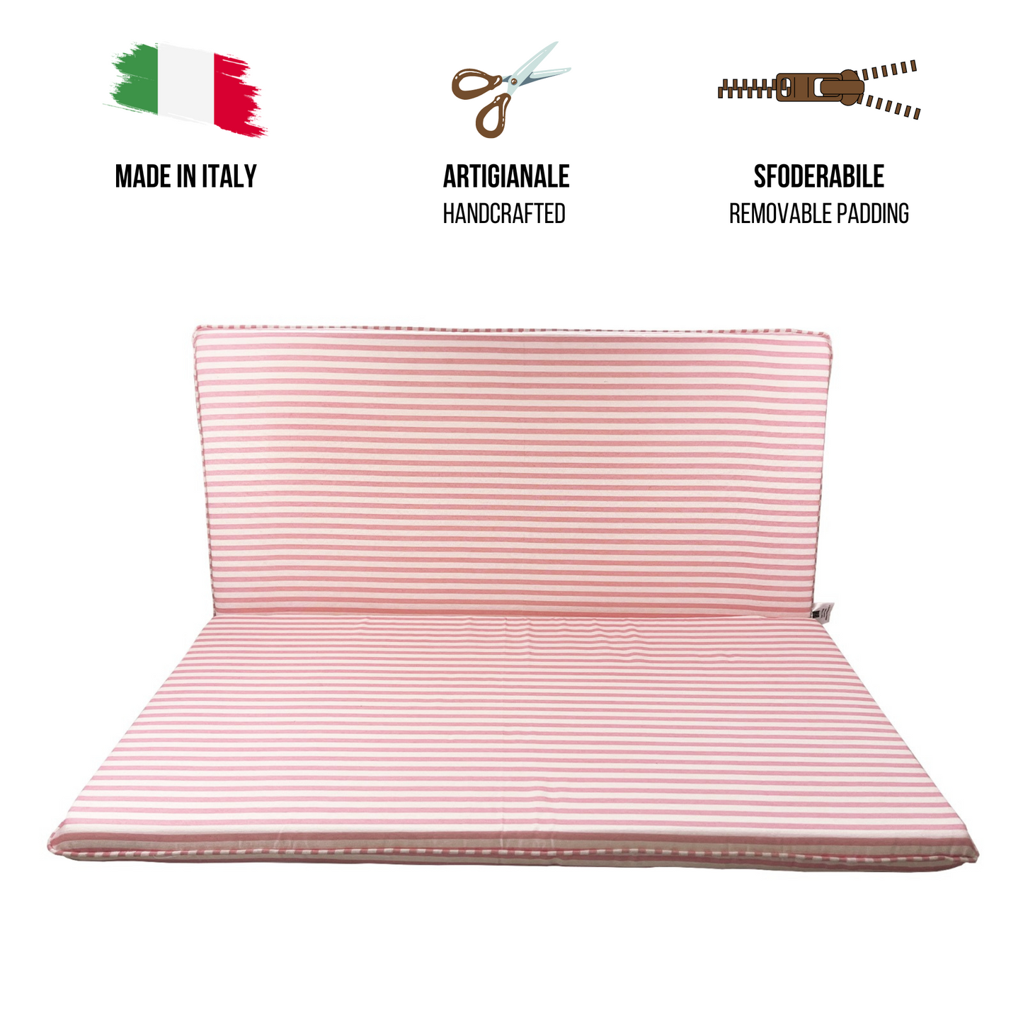 Cuscino rosa per dondolo da giardino - linea fasciato